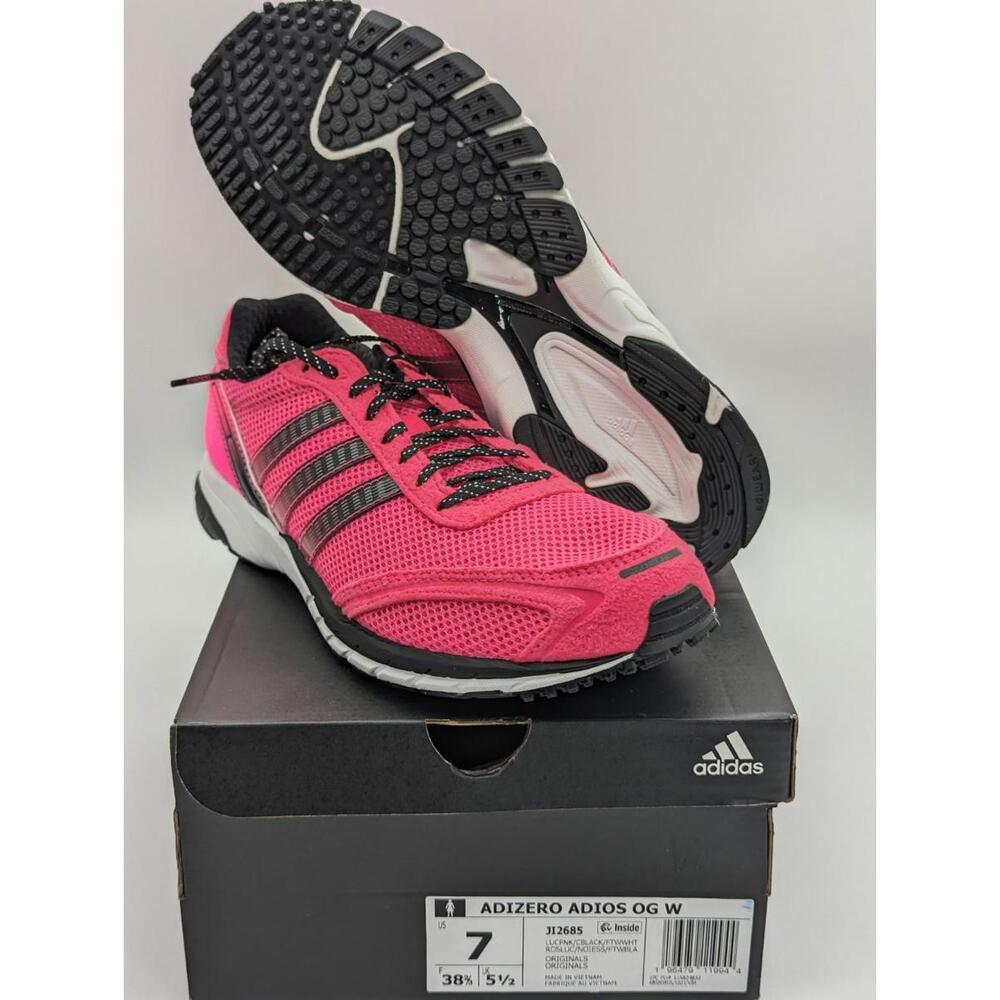 Adidas Adizero Adios OG W Running Shoes - Pink Black White Women's Size 7 / 5.5Y